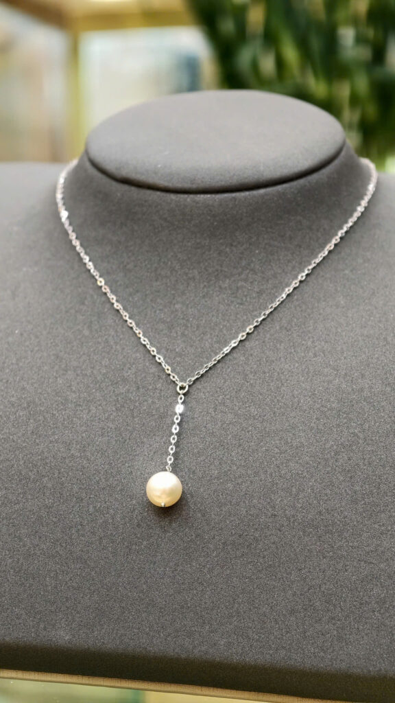 Dây chuyền bạc ngọc trai tòn ten 8 li-D220