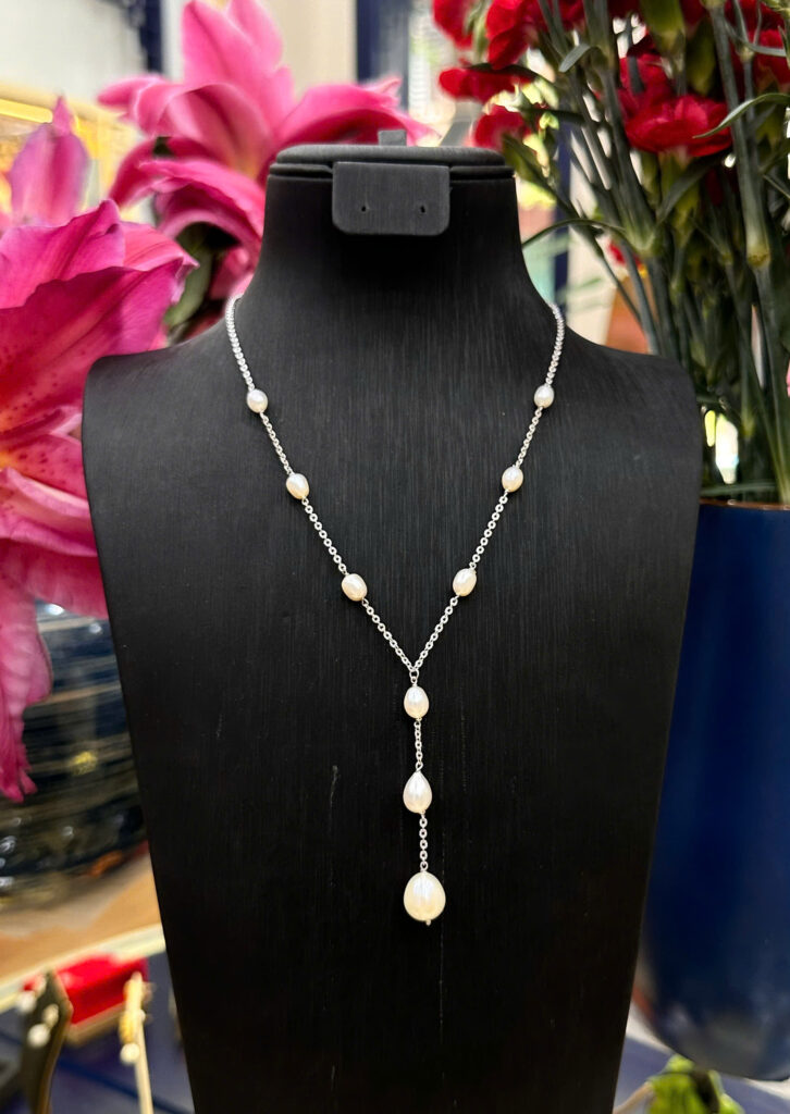 Dây chuyền ngọc trai hạt gạo tòn ten-D223