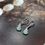 Bông tai ngọc phỉ thuý hồ lô xanh -BP076