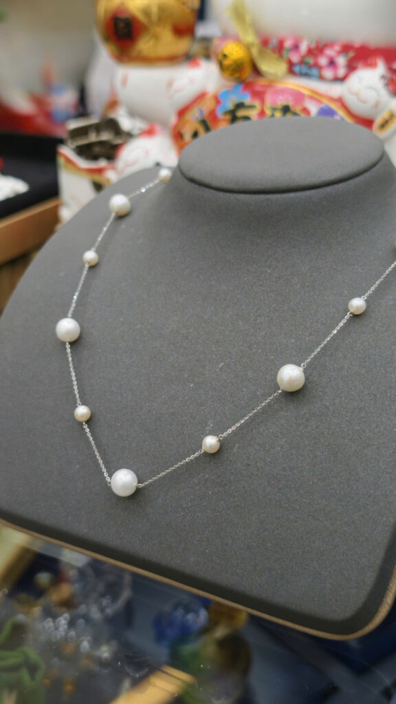 Dây chuyền cách ngọc trai trân châu (ngọc tròn loại 2 )-D226