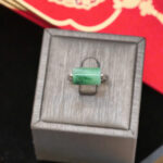 Nhẫn bạc ngọc phỉ thuý lu thống xanh lục-NP175