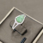 Nhẫn bạc ngọc phỉ thuý hồ lô xanh -NP185