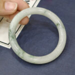 Vòng tay ngọc phỉ thuý lục xám type A (ni 53,6, chột 7,9mm)-VP033