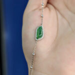 Lắc tay bạc phỉ thuý mắt ngựa xanh đậm -LP183