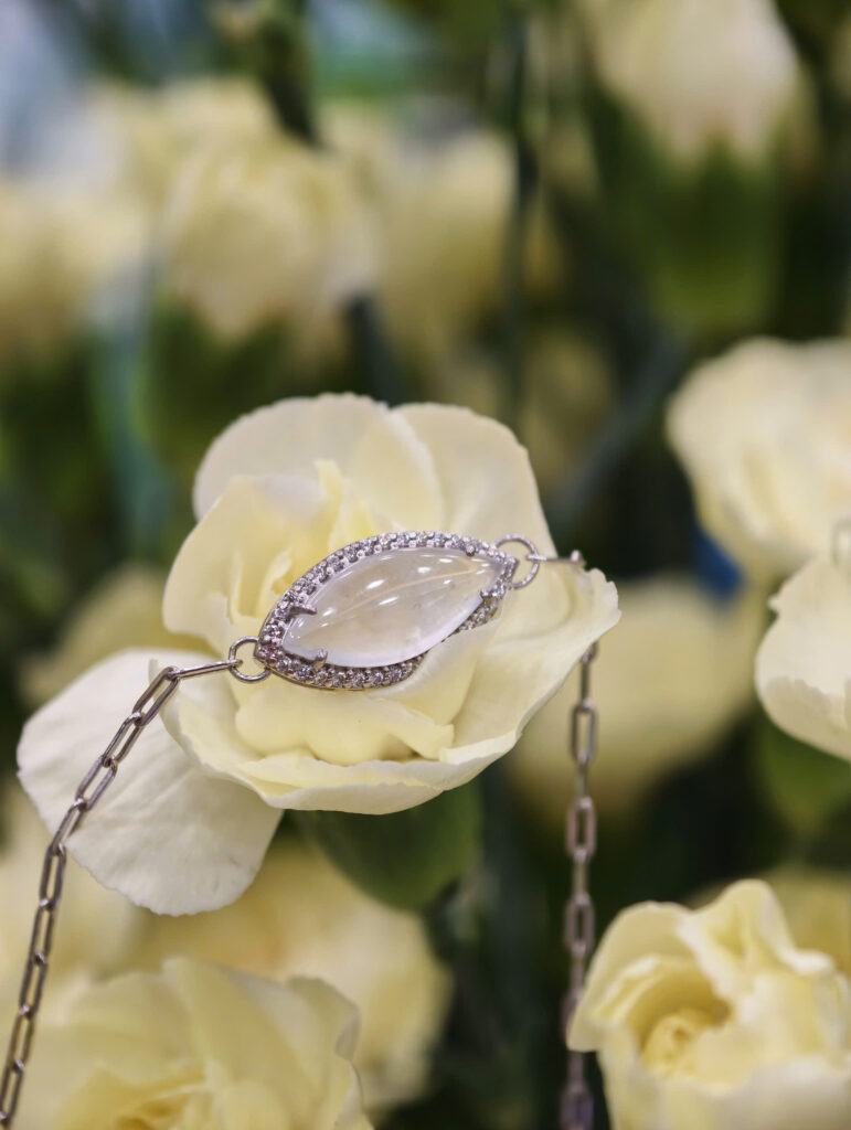 Lắc tay bạc phỉ thuý mắt ngựa bạch ngọc -LP184